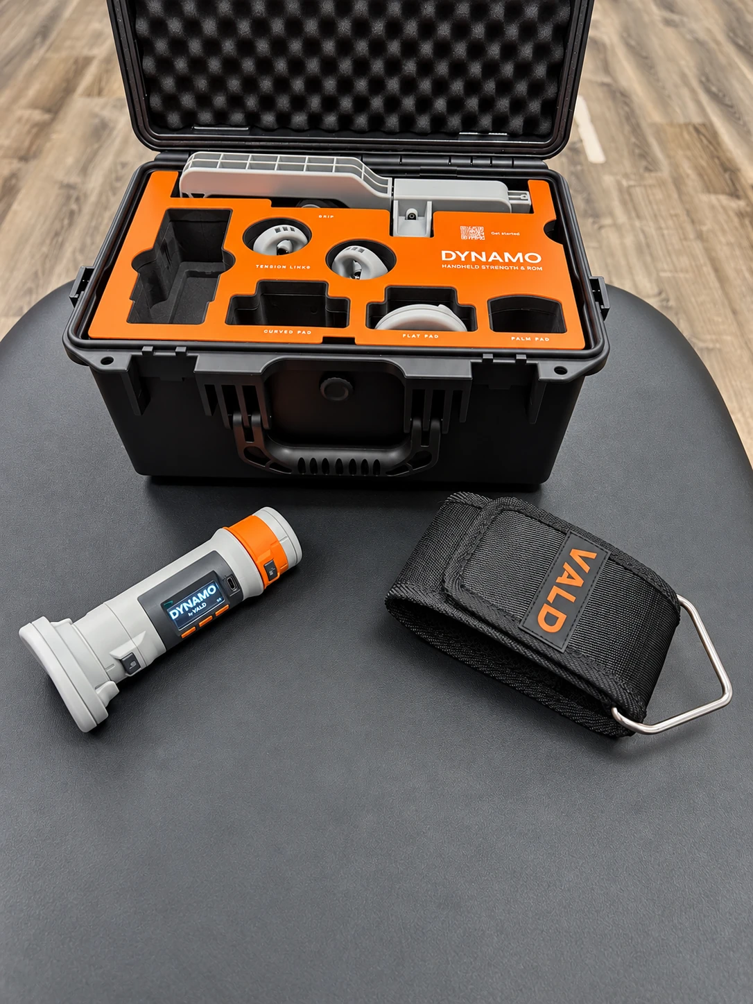 VALD DynaMo strength-testing device and accessories at MILO